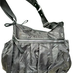 Stone Mountain black nylon diaper shoulder bag